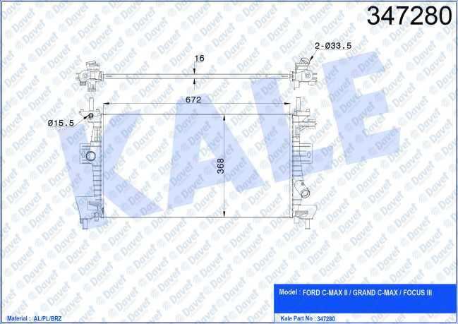 VAL-733256 Su Radyatoru Focus Iii C-Max Ii 1.6 Benzinli 11=> Zetec S